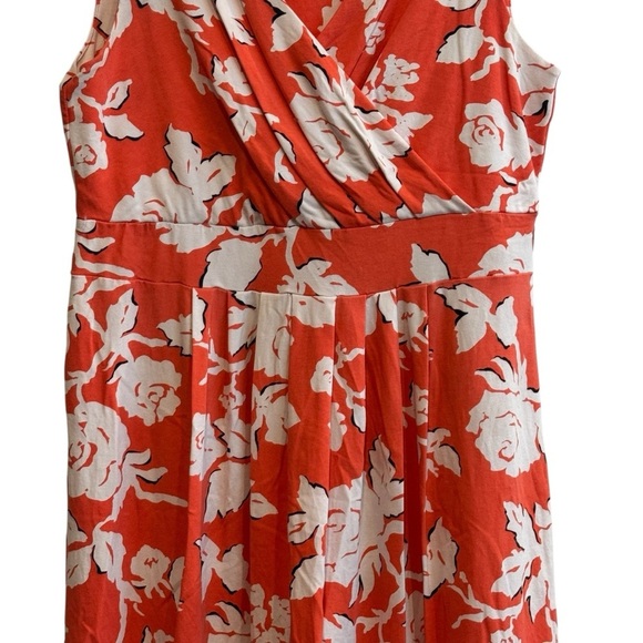 Lands' End Red Orange and White Floral Mini Dress - Picture 4 of 7
